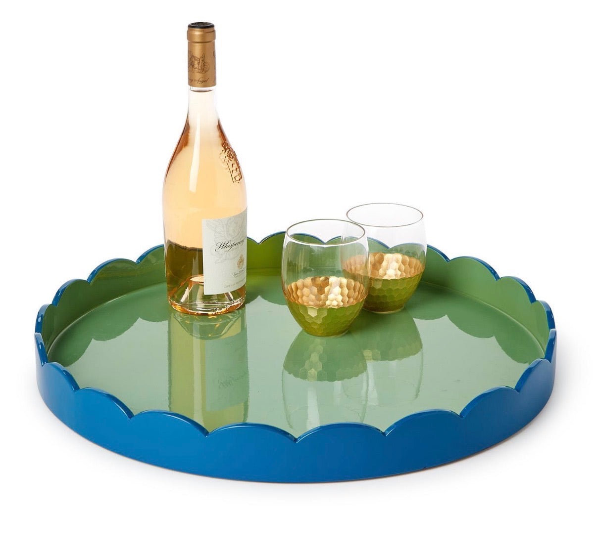 Scalloped Blue/Green Tray Tray