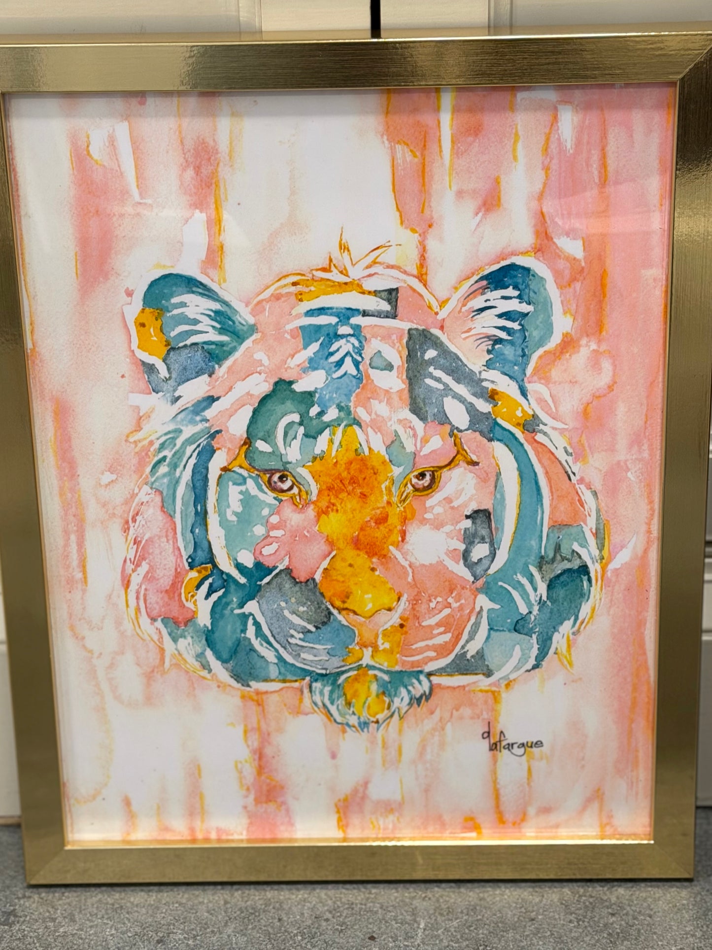 DL Tiger Watercolor Art 11x14