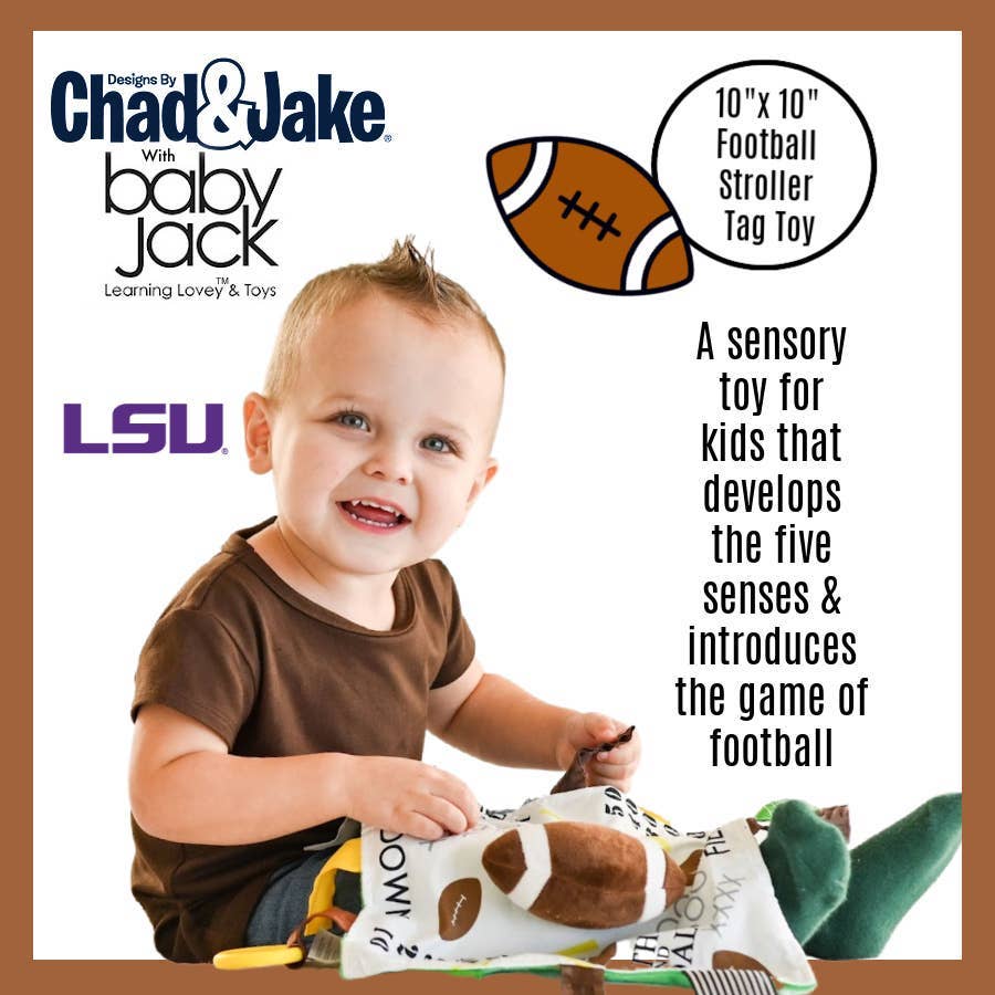 LSU Tigers Stroller Tag Toy Learning Lovey