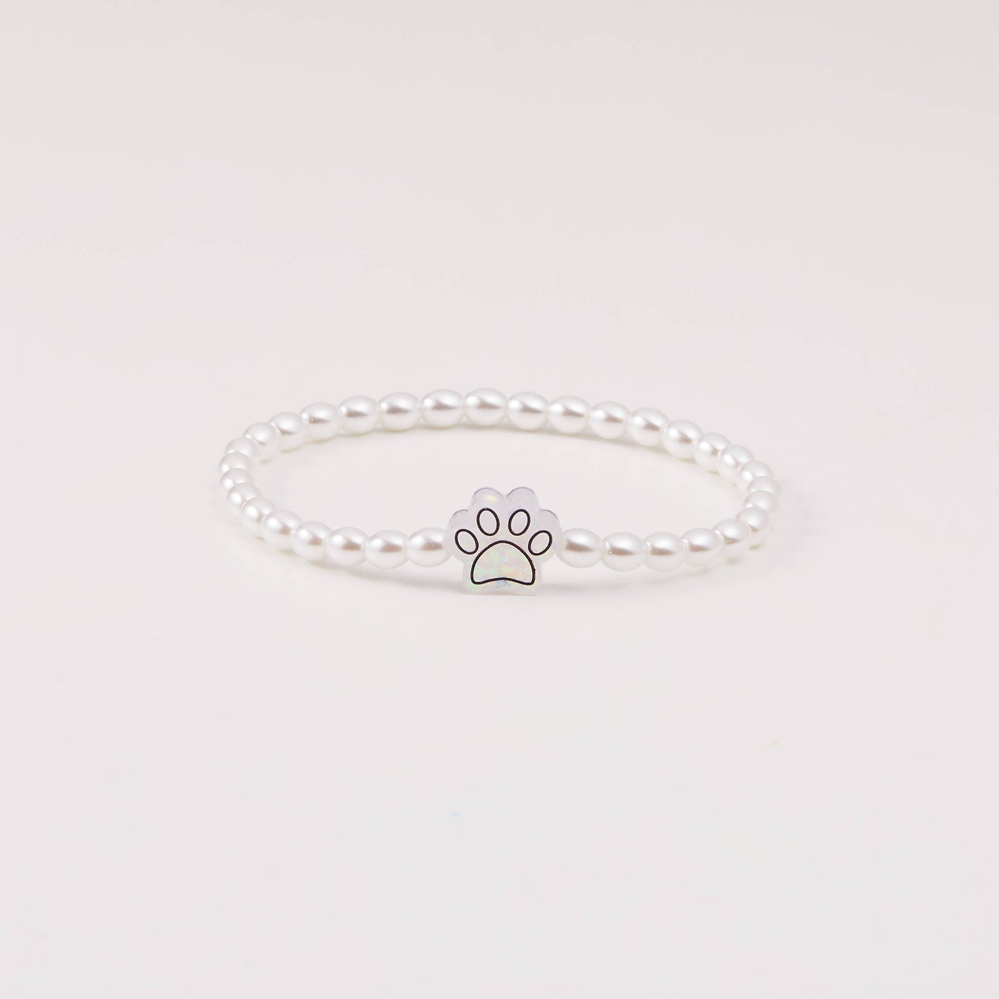 HOLY WATER PAWPRINT BRACELET IN CRYSTAL PEARL