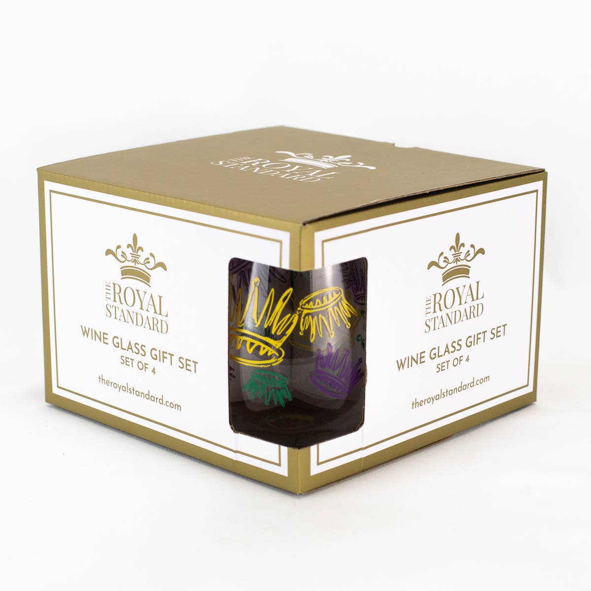 La Couronne Wine Glass Gift Set   Clear/Multi   16oz