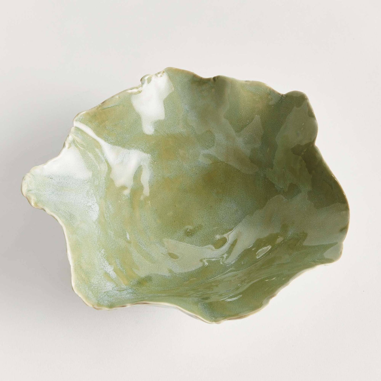 Morgan Decorative Tray Small - Seafoam Ceramic - Handcrafted