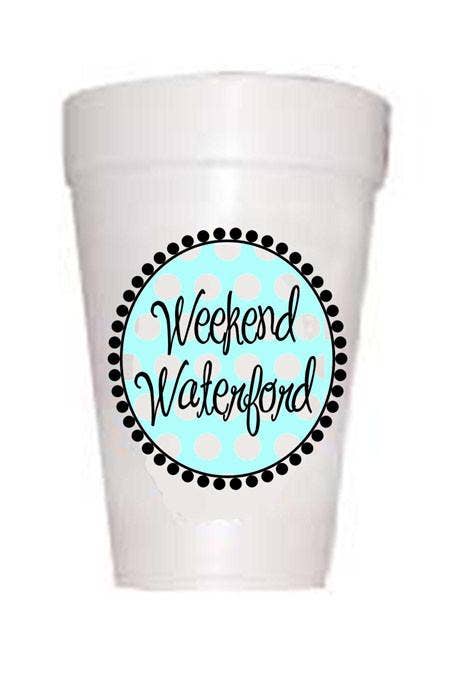 Weekend Waterford- Blue Polka Dot Styrofoam Cups