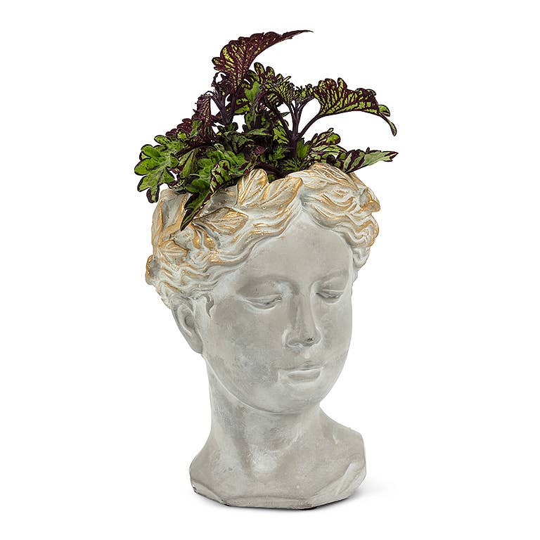 Small Woman Head Planter-8.5"H