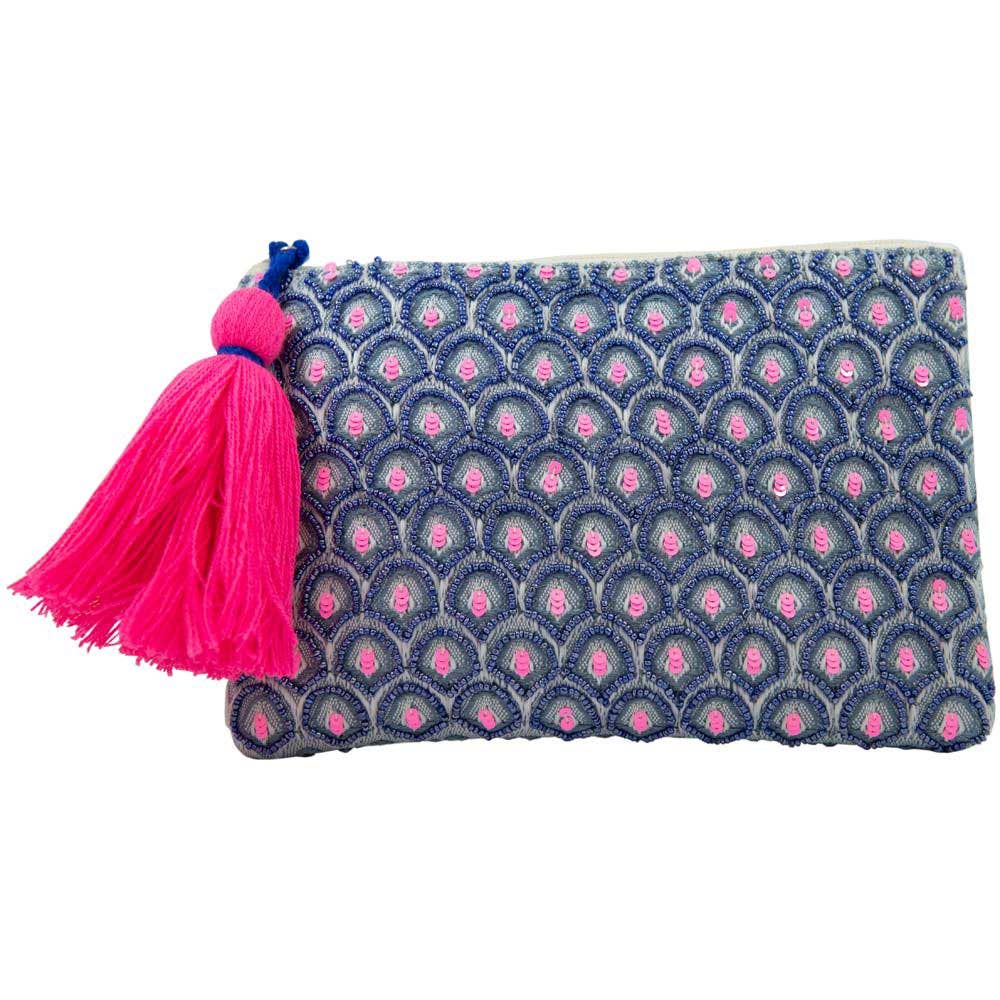 Navy and Pink Scalloped Pocket Book for Women