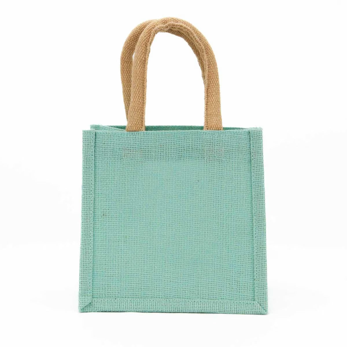Jute Petite Gift Tote Sky 7x7x5