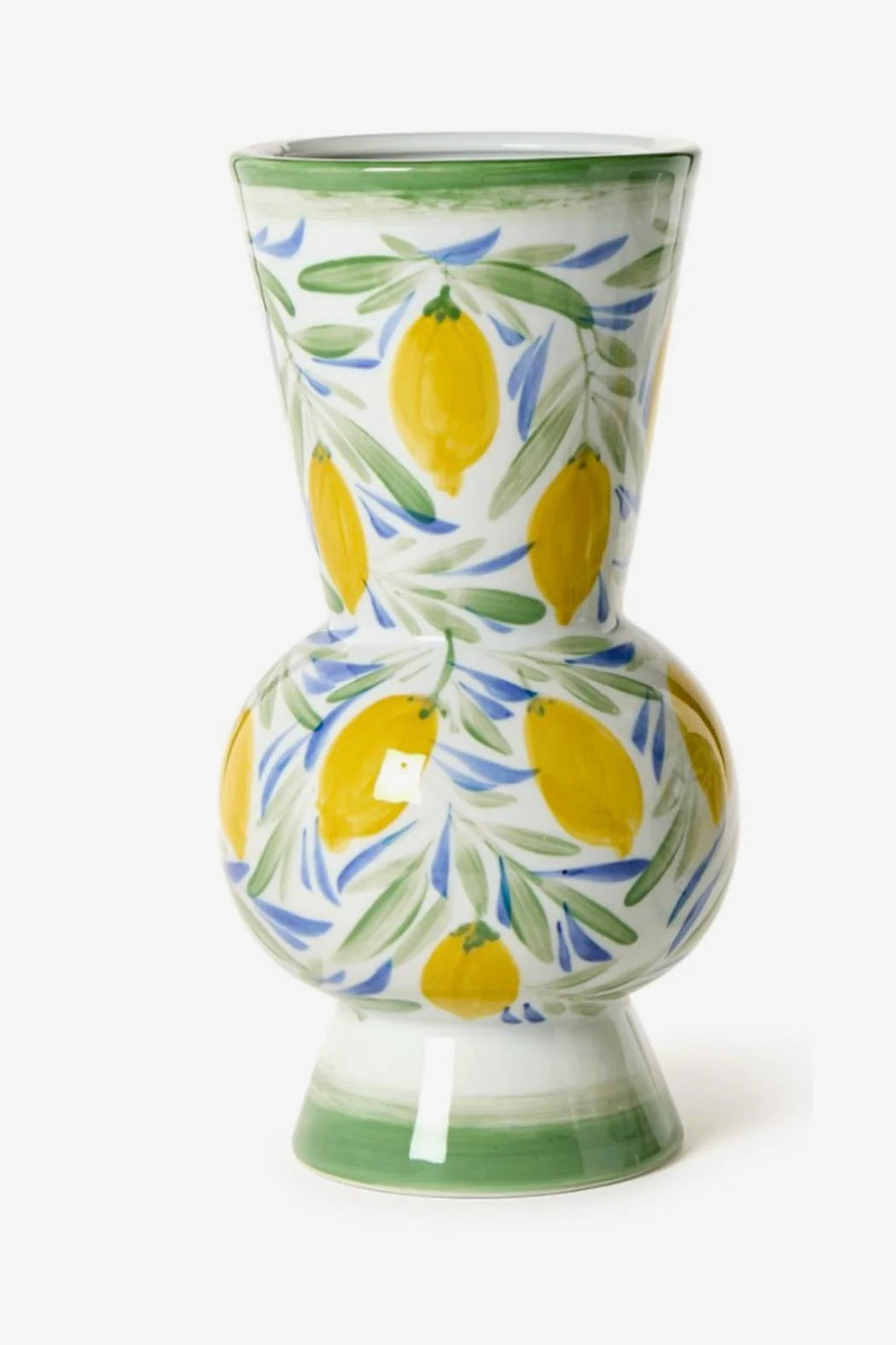 Hand Painted Lemon Vase Large