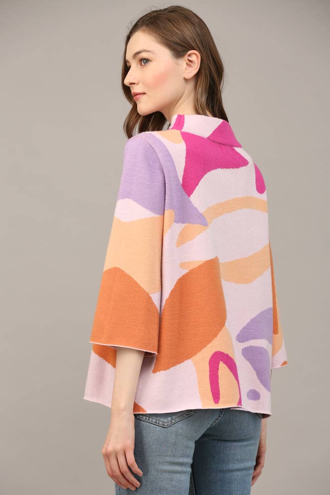 ABSTRACT MOCK NECK SWEATER FW12062