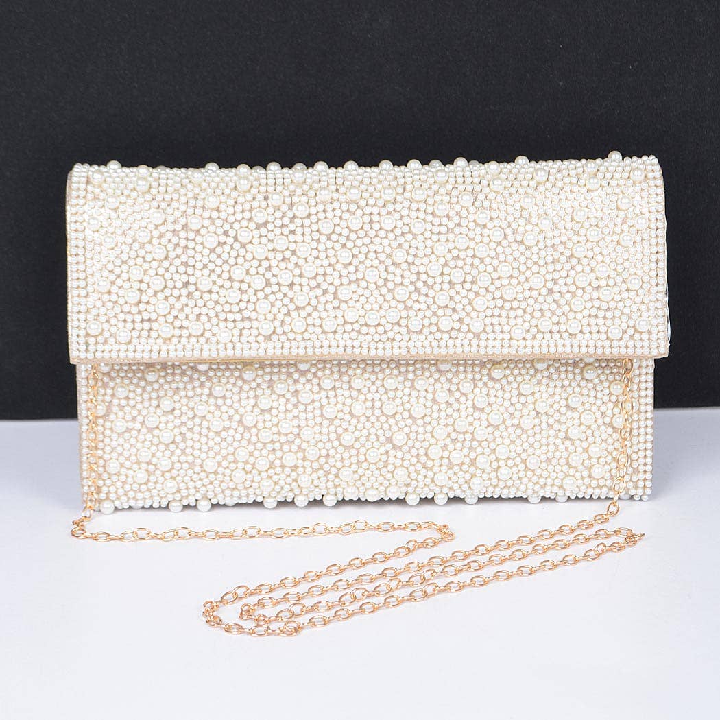 Faux Pearl Party Clutch