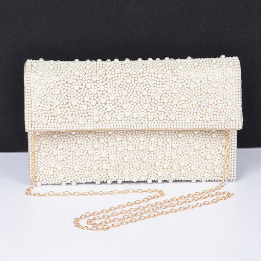Faux Pearl Party Clutch