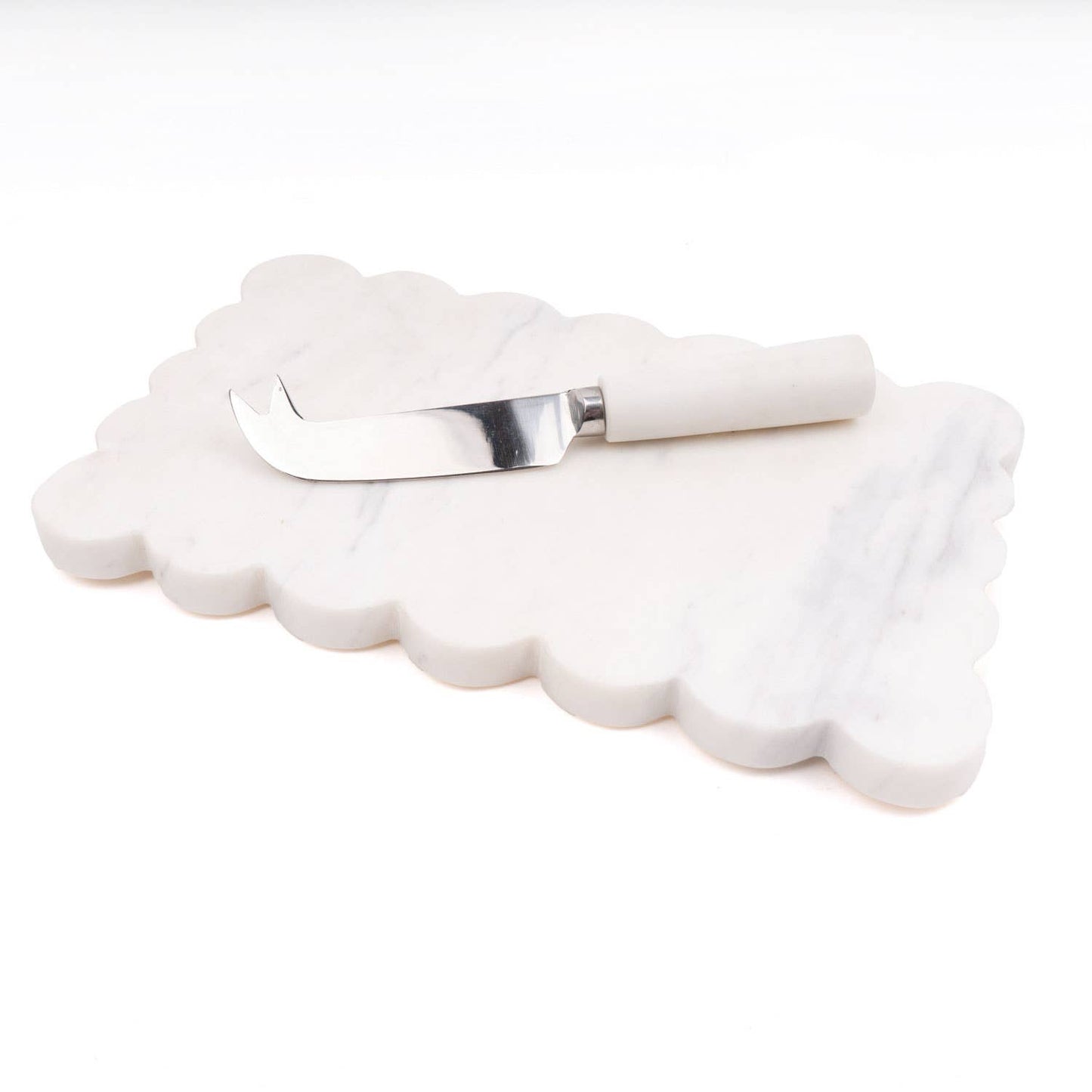 Marble Scalloped Cheese Board & Knife Set