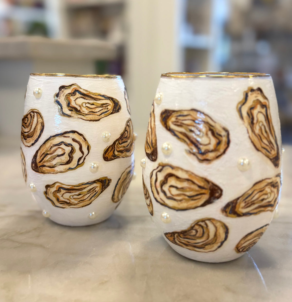 SSS Hand Decorated Wine Glasses