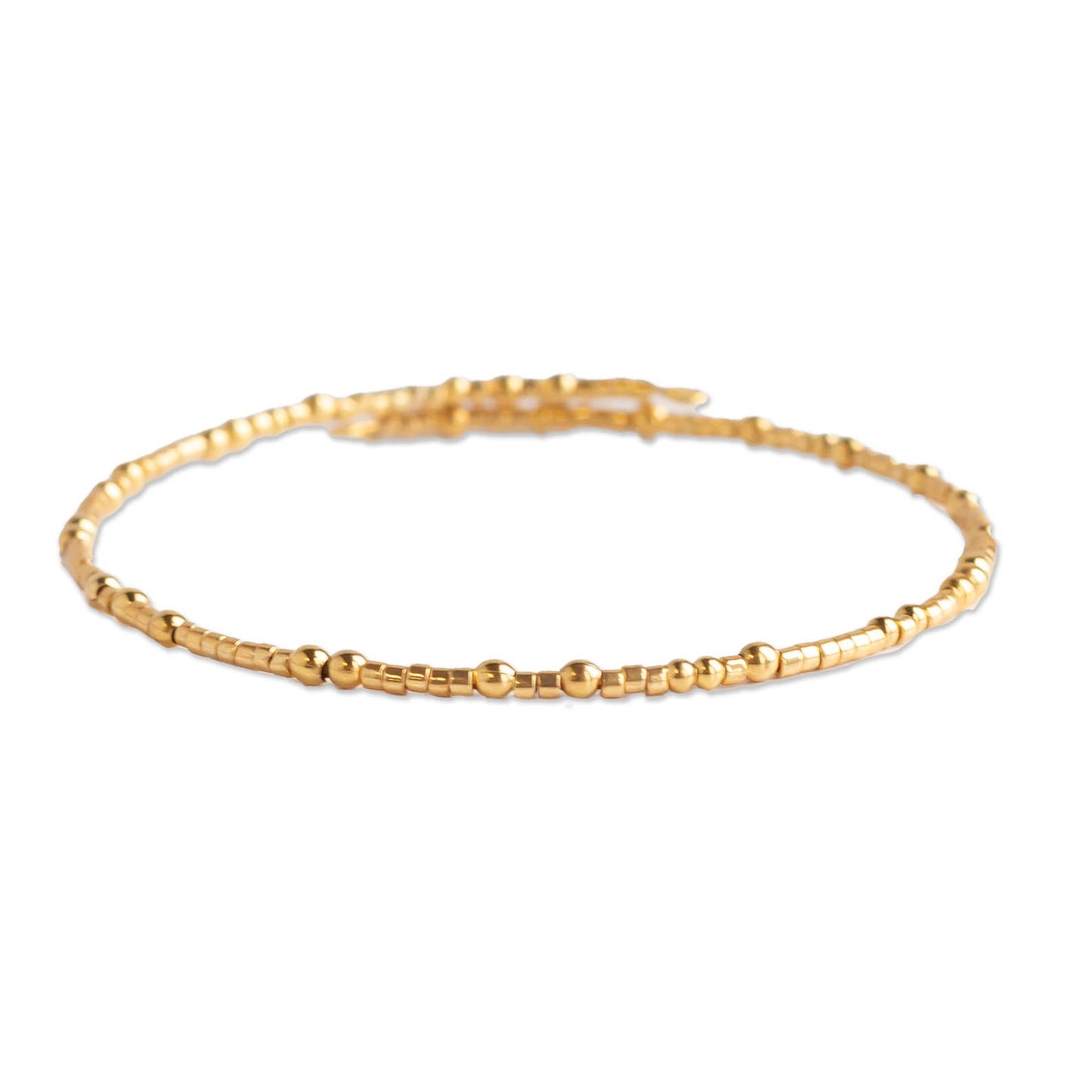 Confetti Beaded Bangle-Gold, Delicate Stacking Bracelets
