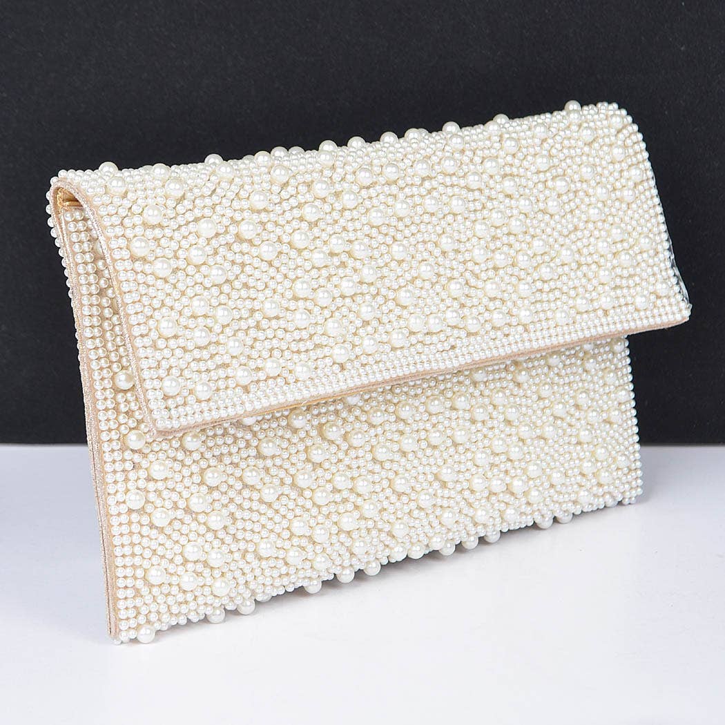 Faux Pearl Party Clutch