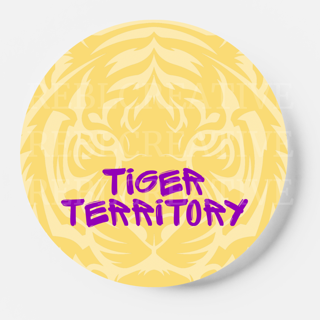 Territory - Tiger - Purple & Yellow - Game Day Button