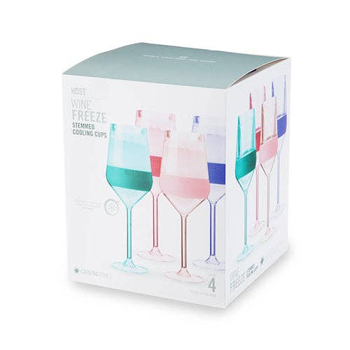 Wine FREEZE™ Stemmed Cooling Cups - Tinted Colors - Set of 4