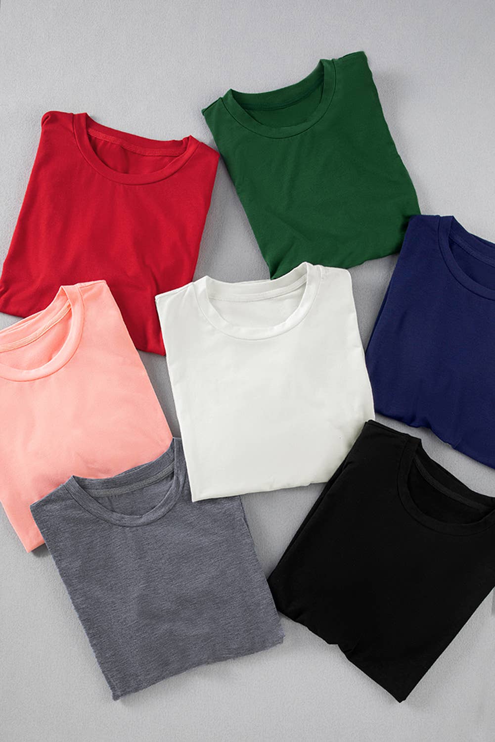 Multicolor Casual Plain Crew Neck Short Sleeve Tee | S-2XL