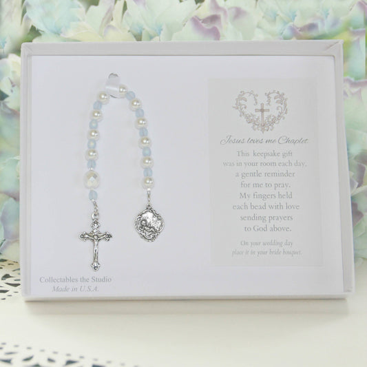 Chaplet Keepsake Jesus loves Me for Baby Boy CJ-199