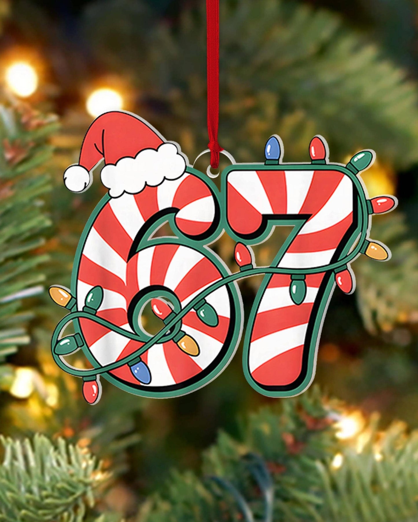 Six Seven Acrylic Ornament, Christmas Gift Gen Alpha Humor