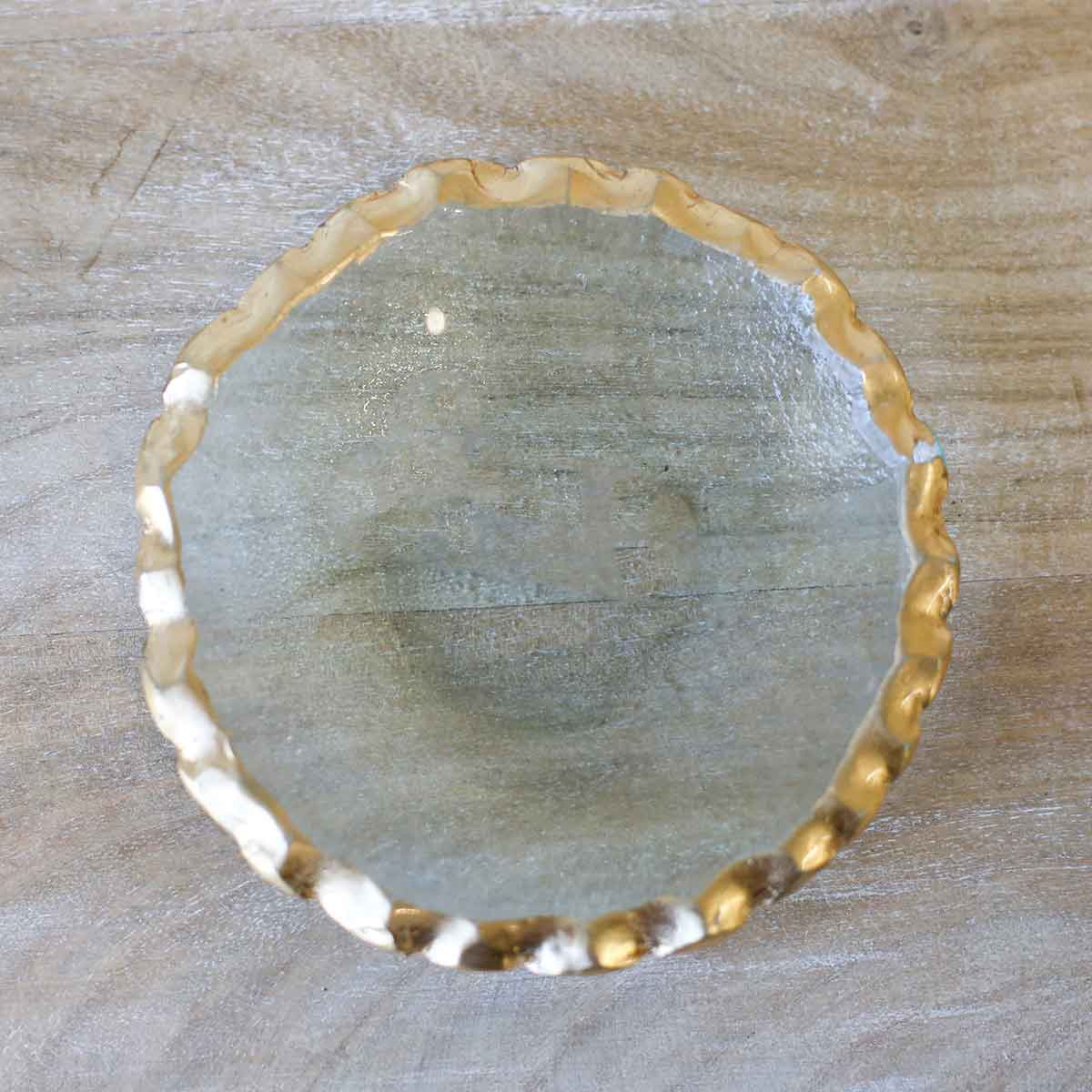 Fairbanks Tidbit Dish   Clear/Gold   5"