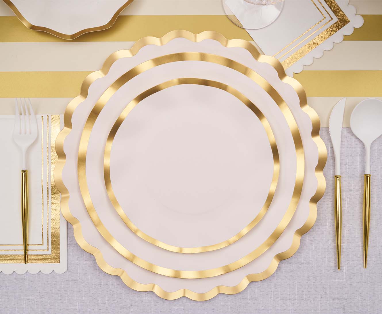 Cocktail Napkin Gold & White/20 pkg