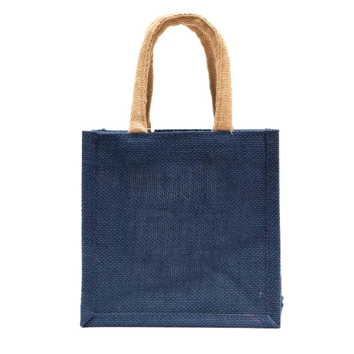 Jute Petite Gift Tote Navy 7x7x5