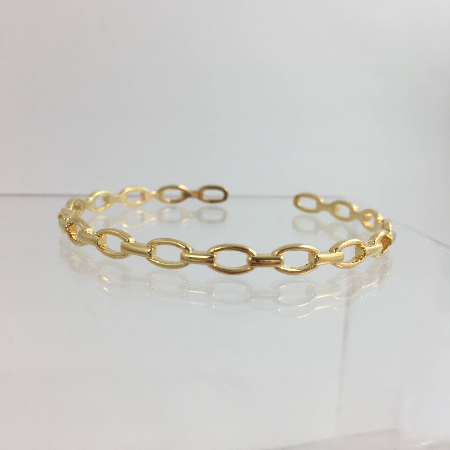 Gold chain cuff bracelet