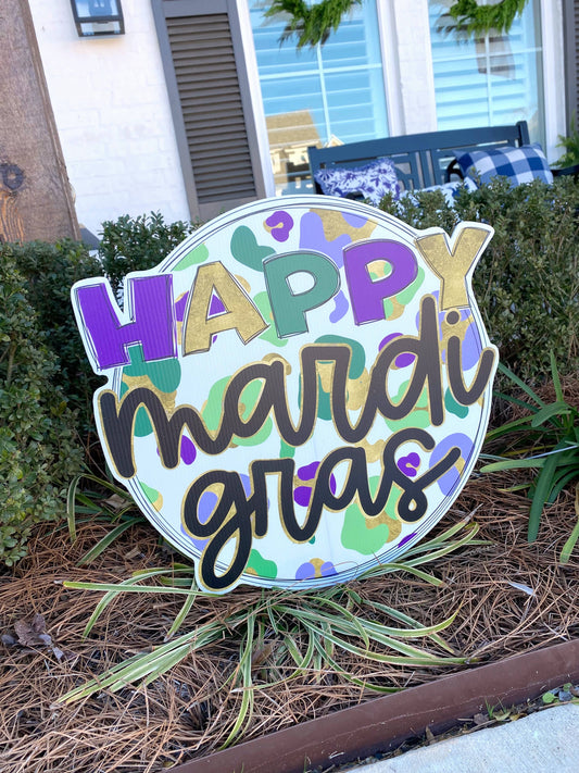 Happy Mardi Gras circle