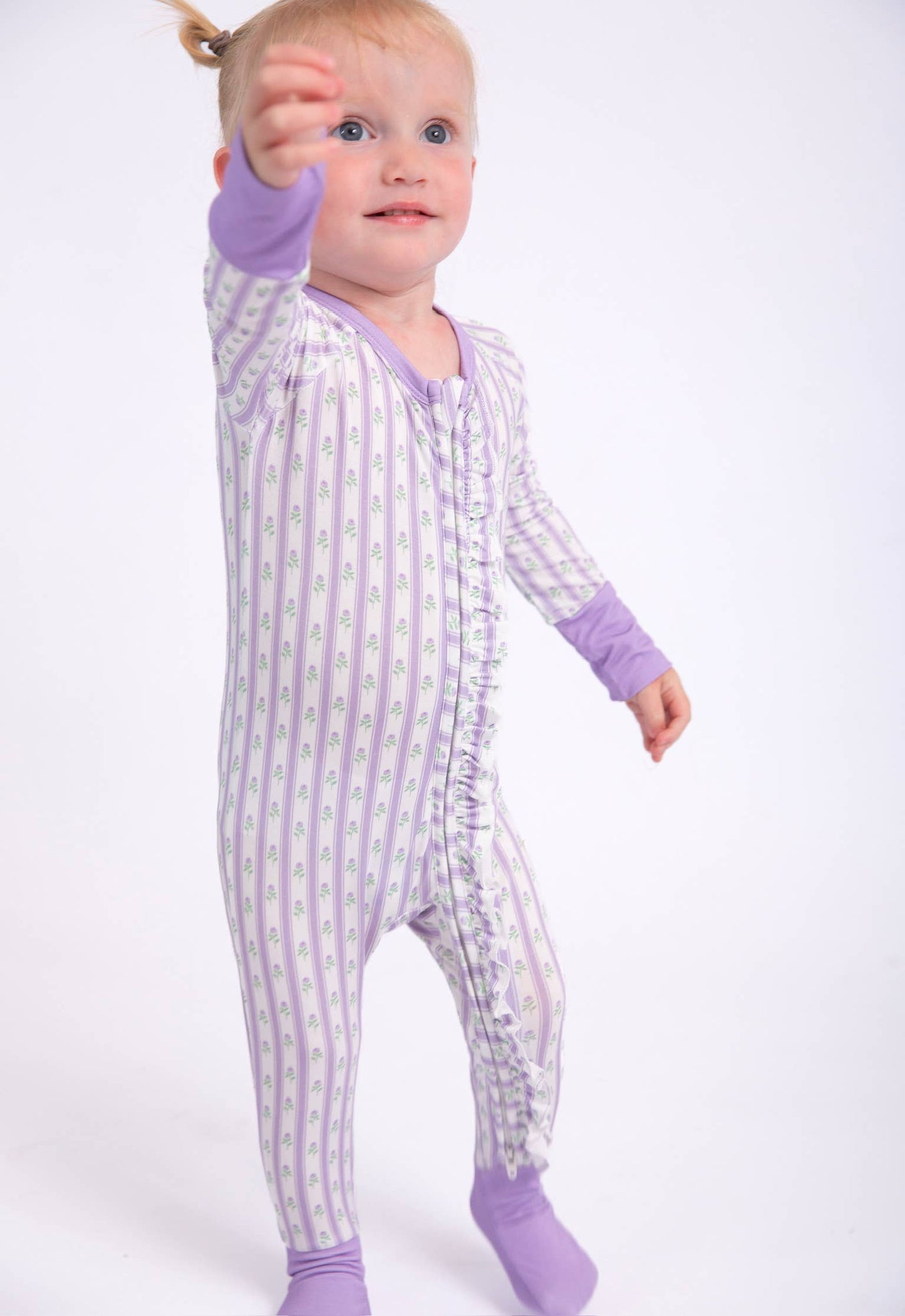 Lilac Ribbons Convertible Zip PJs