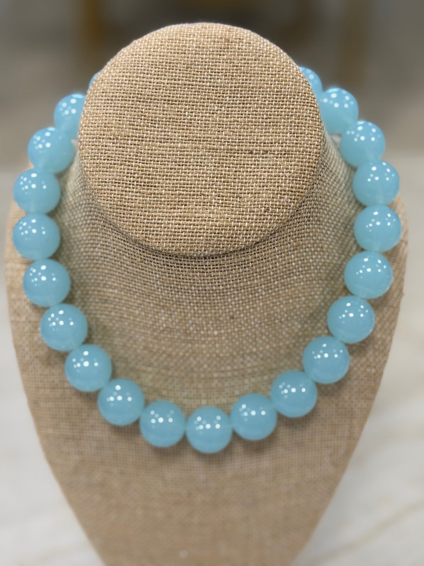 Blue Chunky Beaded Necklace