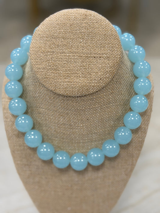 Blue Chunky Beaded Necklace