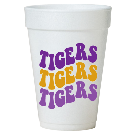 Tigers Tailgating Styrofoam Cups-Louisiana Tailgating Cups