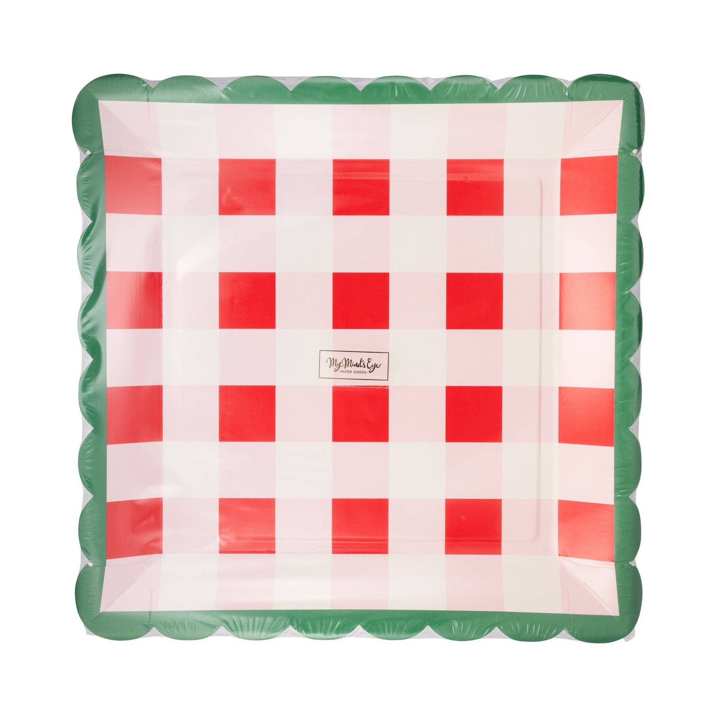Plaid Scalloped Edge Plate