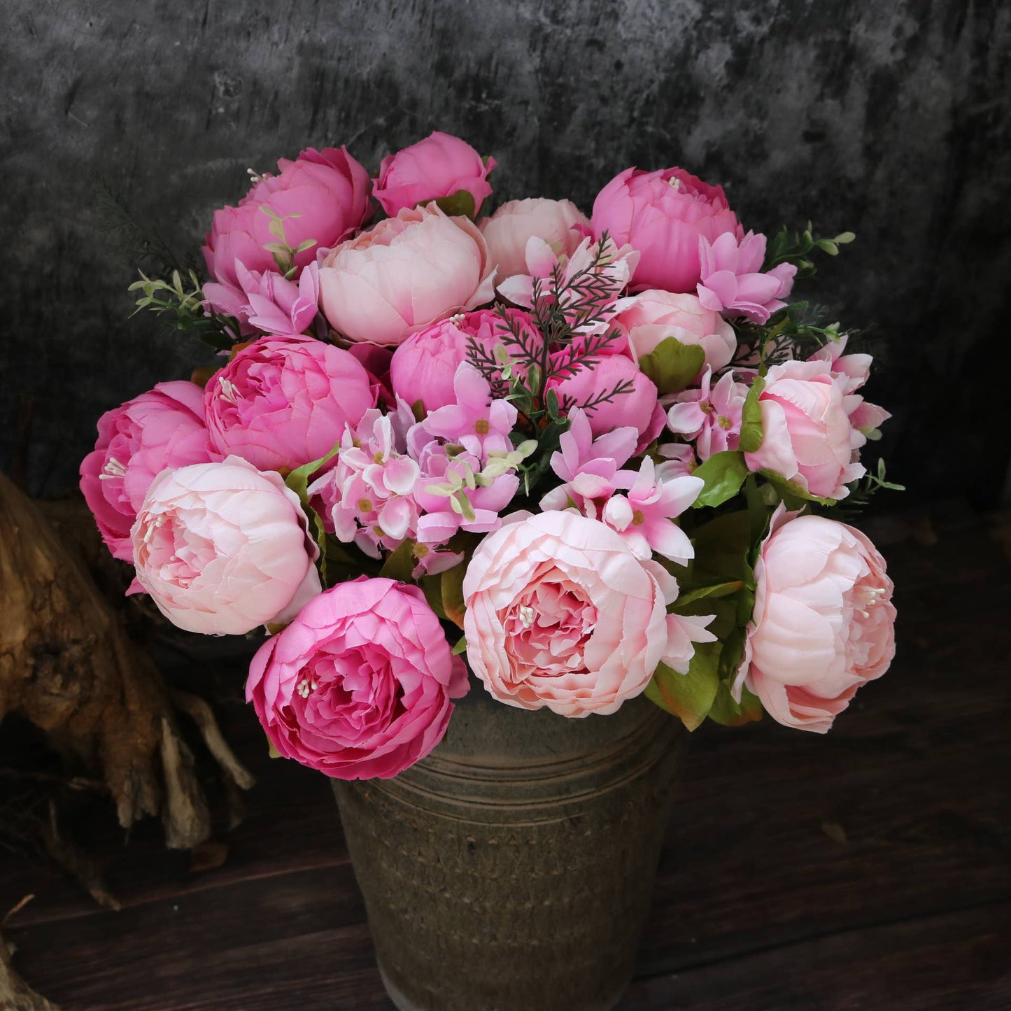 18'' Super Soft Blooming Peony Silk Wedding Bouquet Flowers