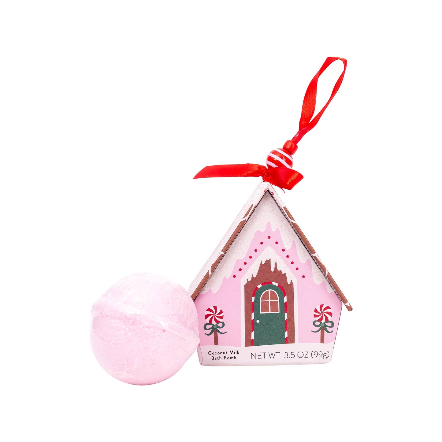 Bath Bomb Christmas Ornament House - Pink