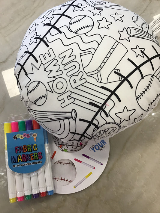 BP Baseball Color Me Pillow