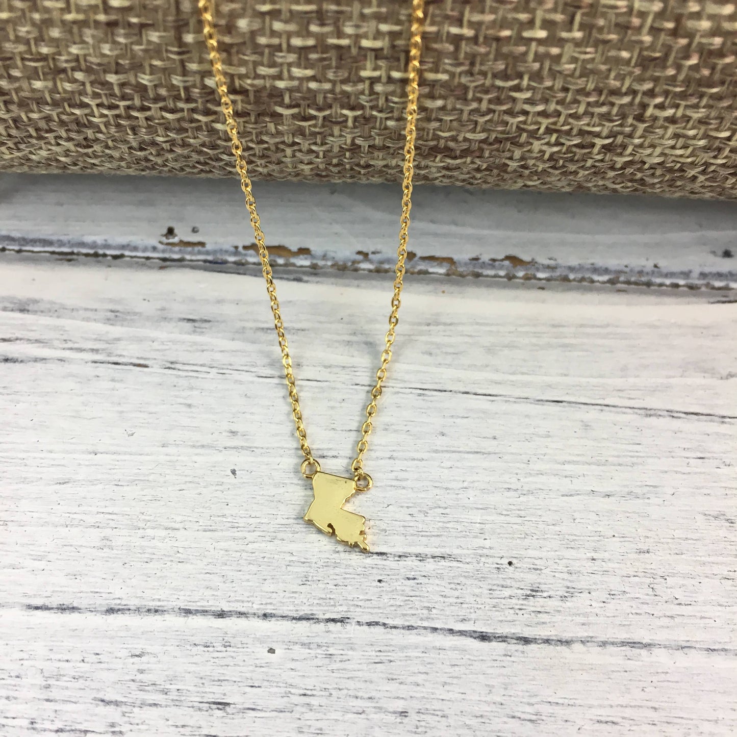 Tiny Louisiana state necklace