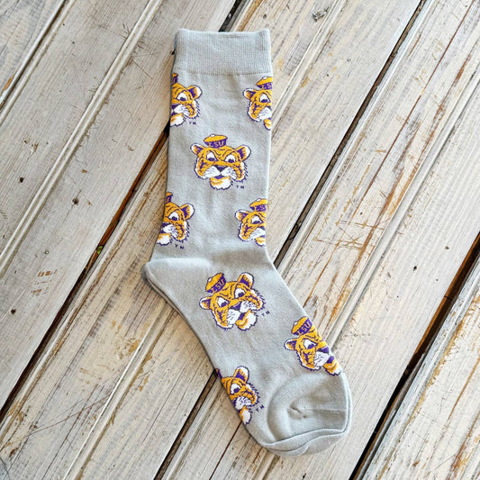LSU Sailor Mike Sock-grey