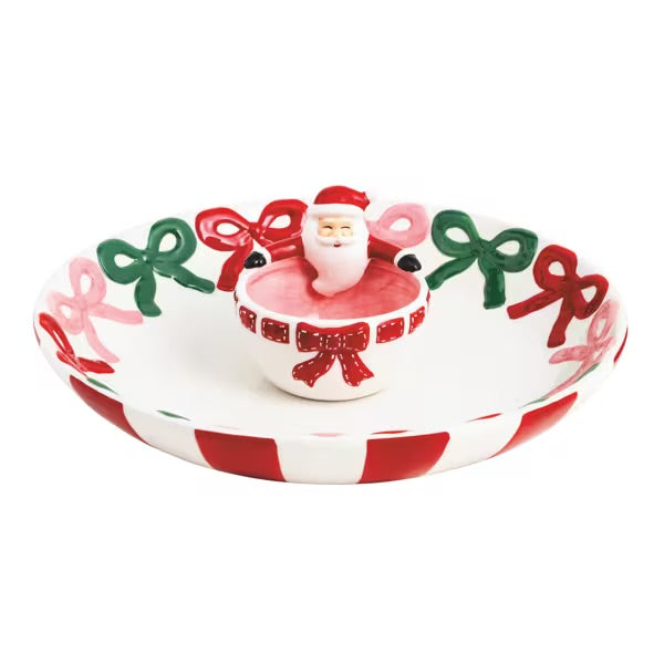 Bow Santa Chip and Dip Set