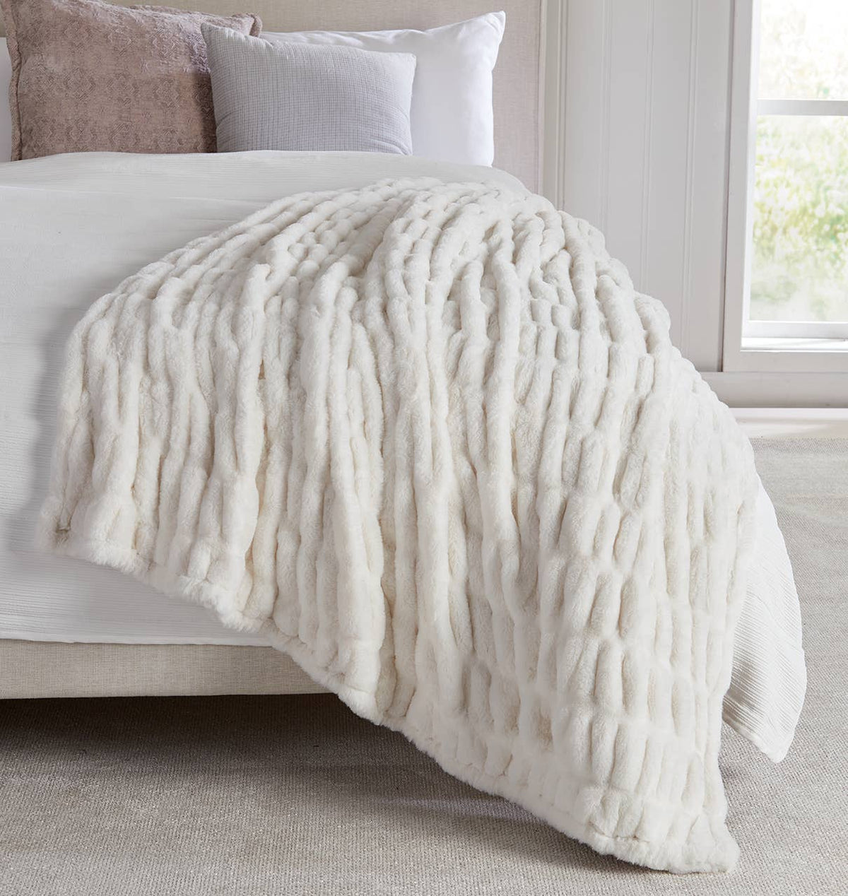 Luxury Heavyweight Ruched Throw Blankets 50" x 60"