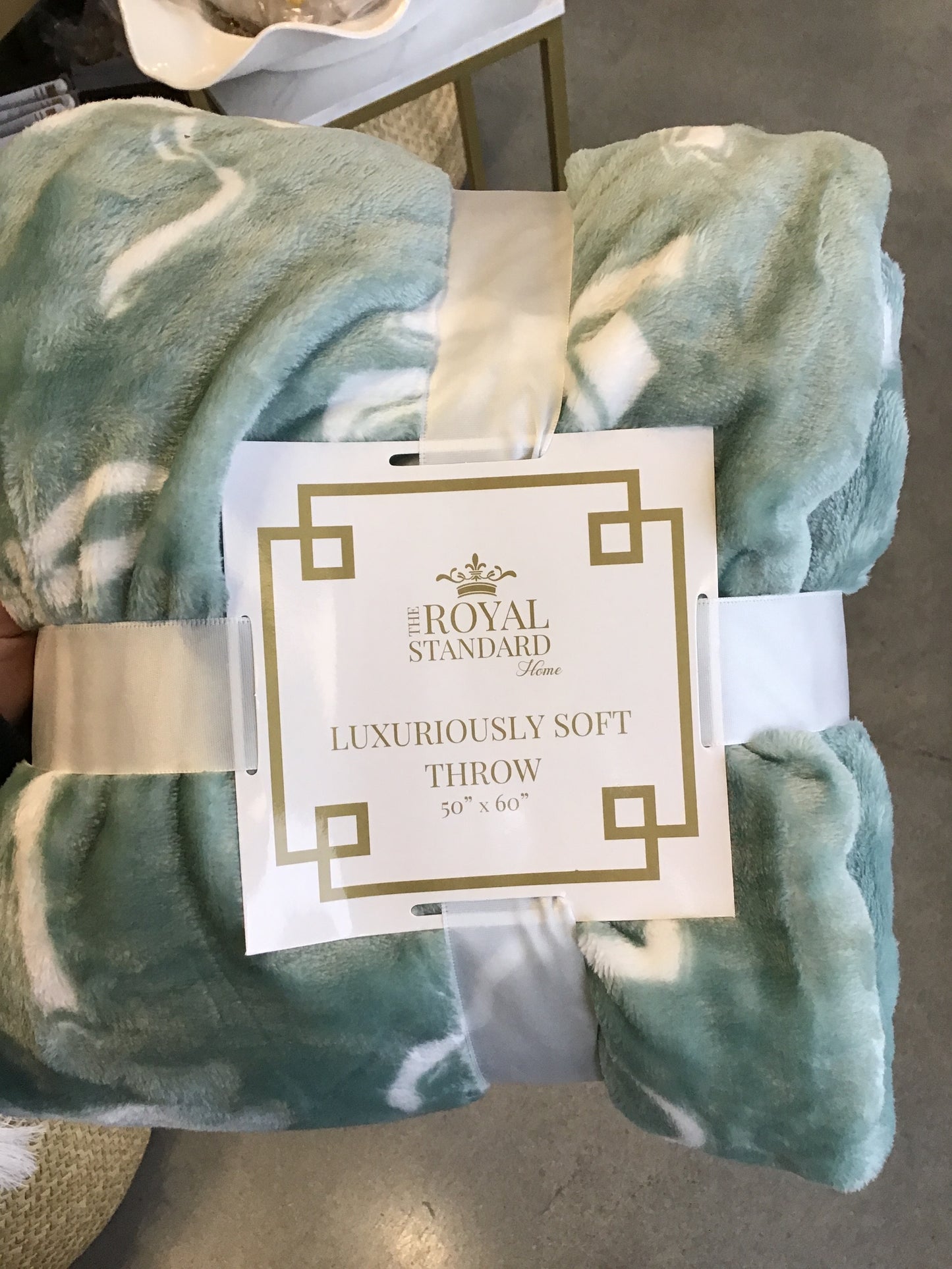 Hannah Bow Throw   Light Blue   50x60