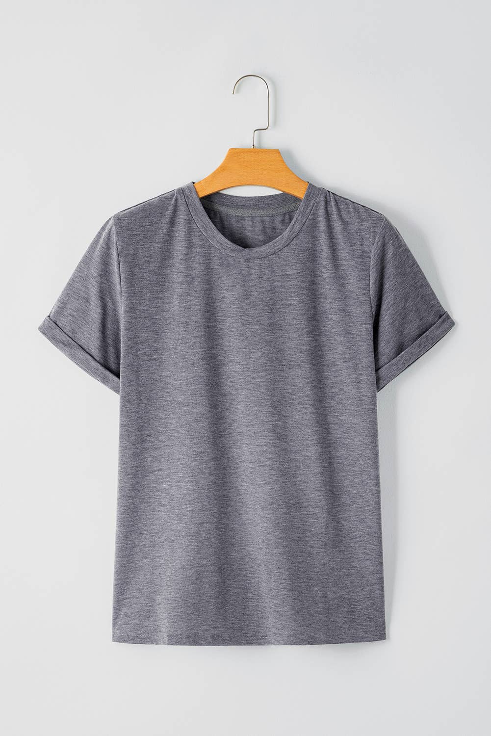 Multicolor Casual Plain Crew Neck Short Sleeve Tee | S-2XL