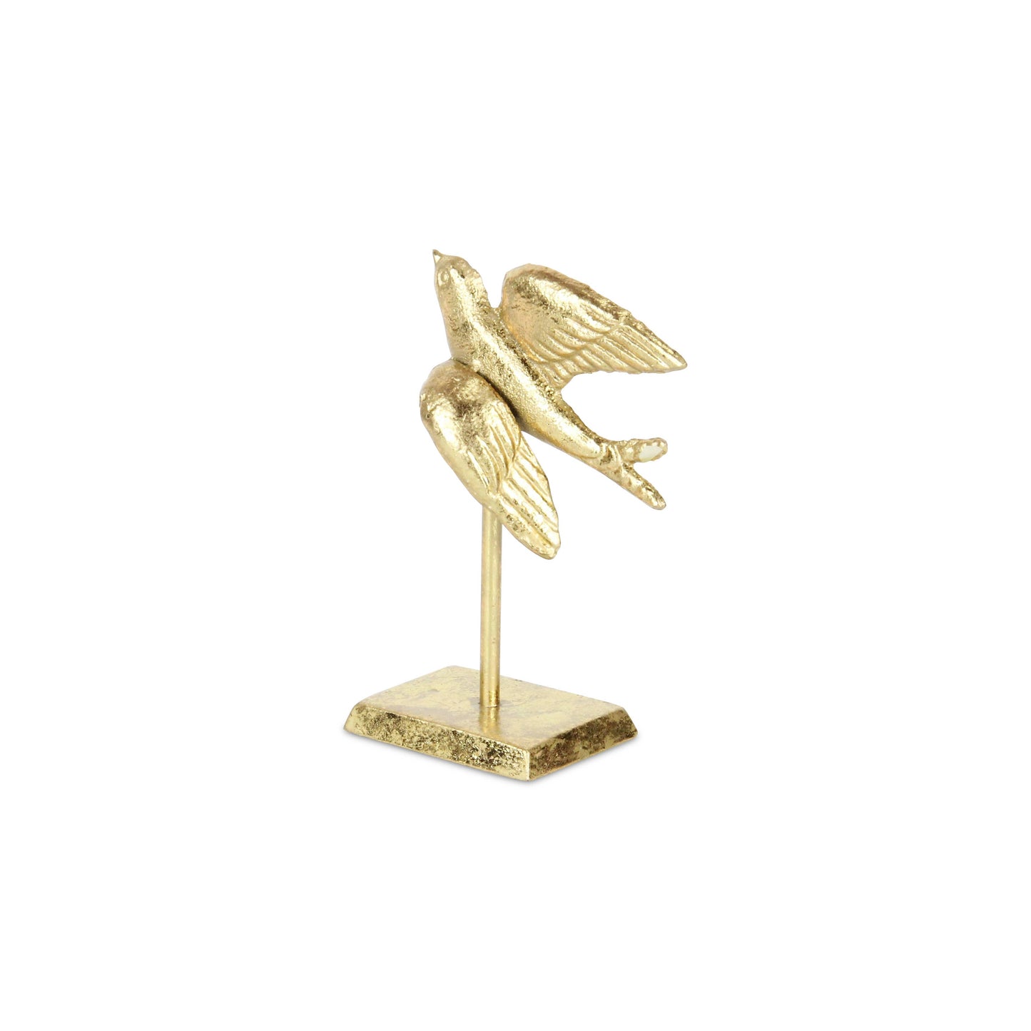 Lirondelle Golden Raised Cast Iron Flying Swallow Decor