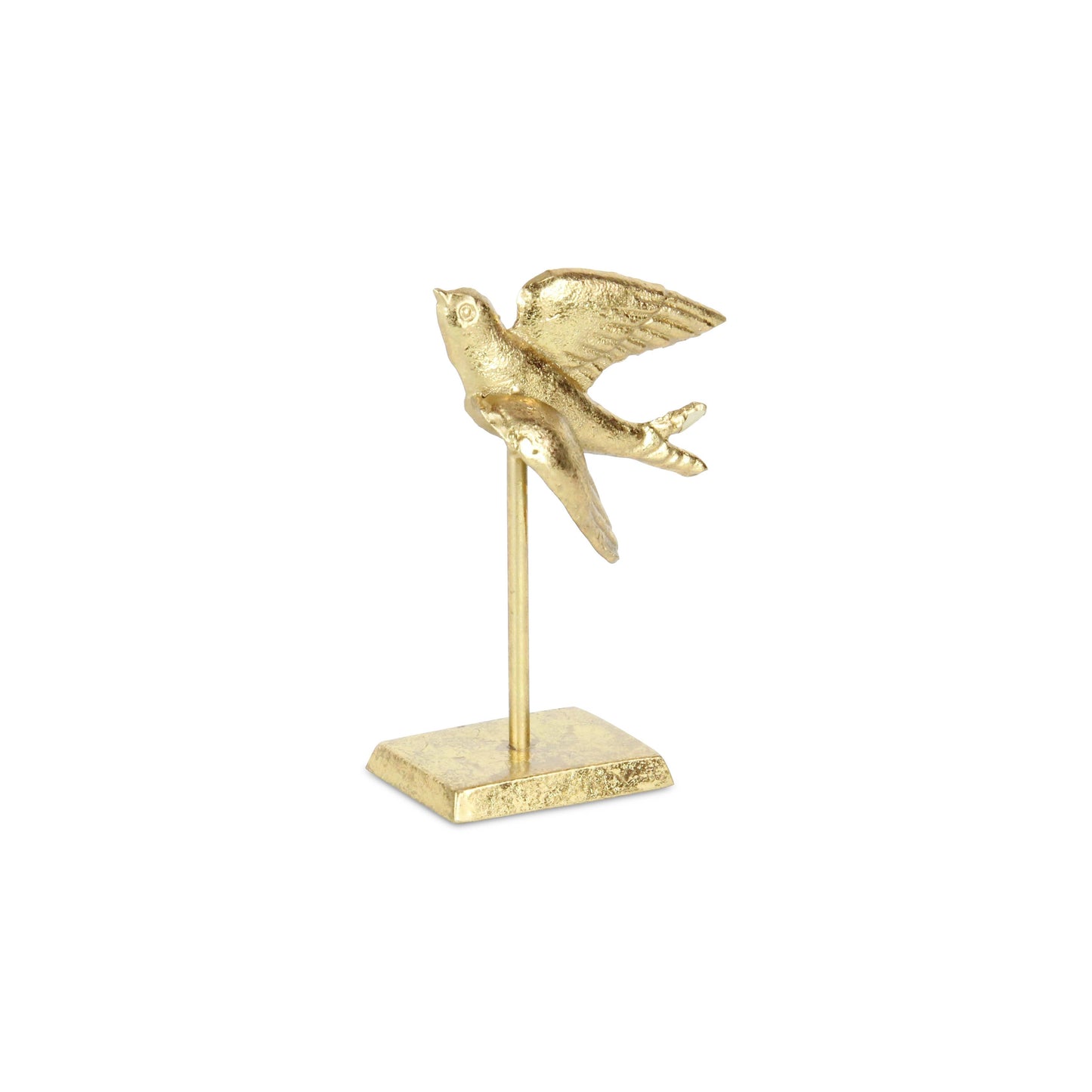 Lirondelle Golden Raised Cast Iron Flying Swallow Decor