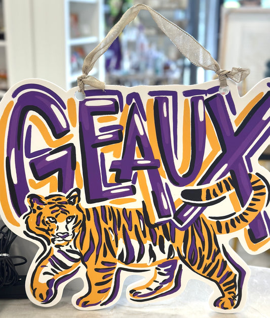 Geaux Tigers Door Sign