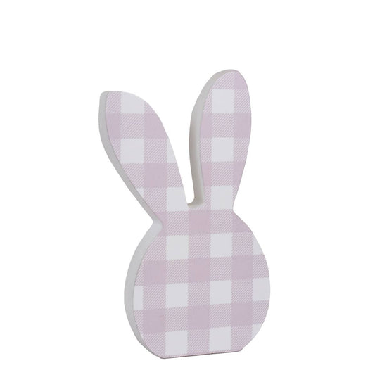 Callie Gingham Bunny   Lavender/White   5.75x9.25x1