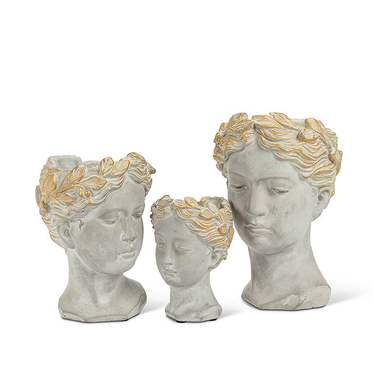 Small Woman Head Planter-8.5"H