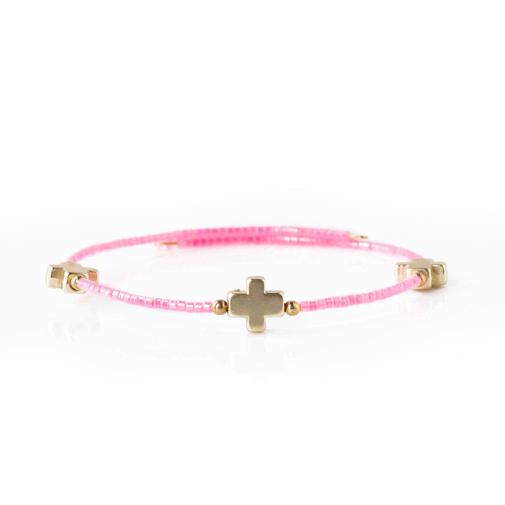 Faithful Cross Bangle-Hot Pink | Christian