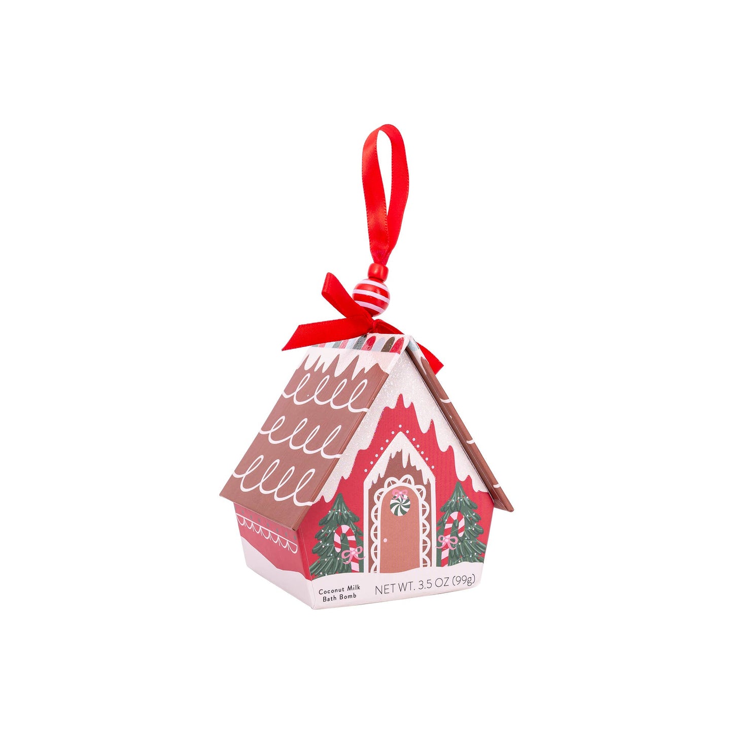 Bath Bomb Christmas Ornament House - Red