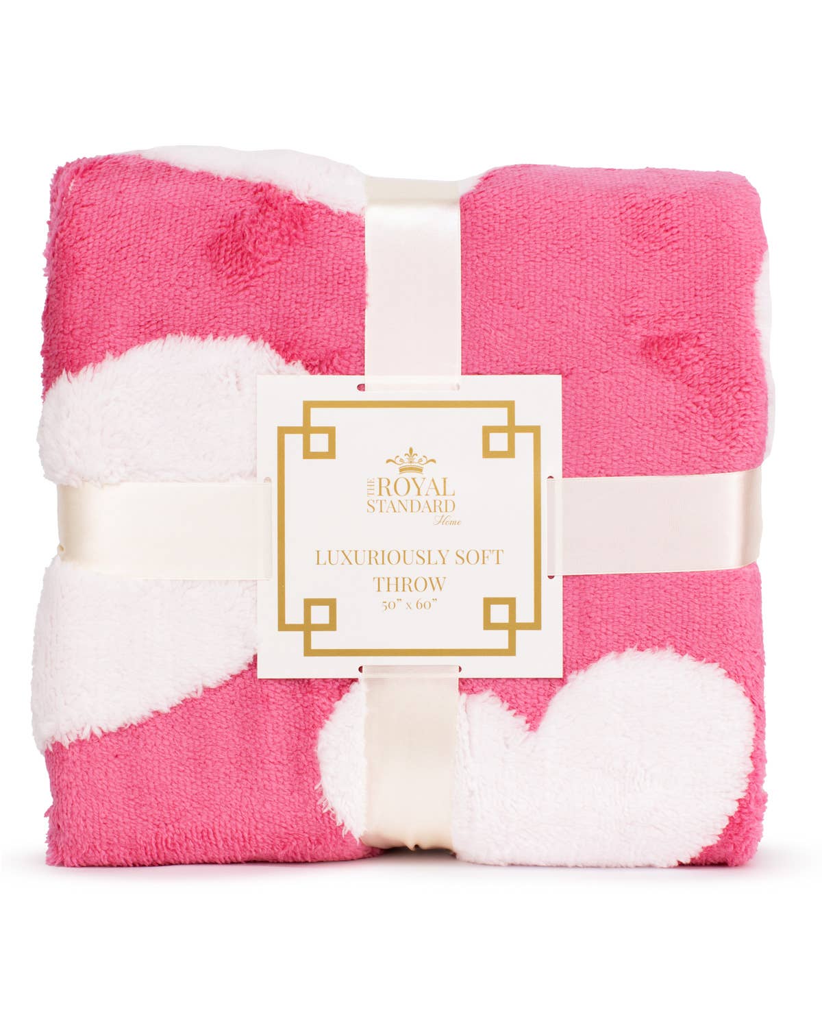 Follow Your Heart Throw   Pink/White   50x60